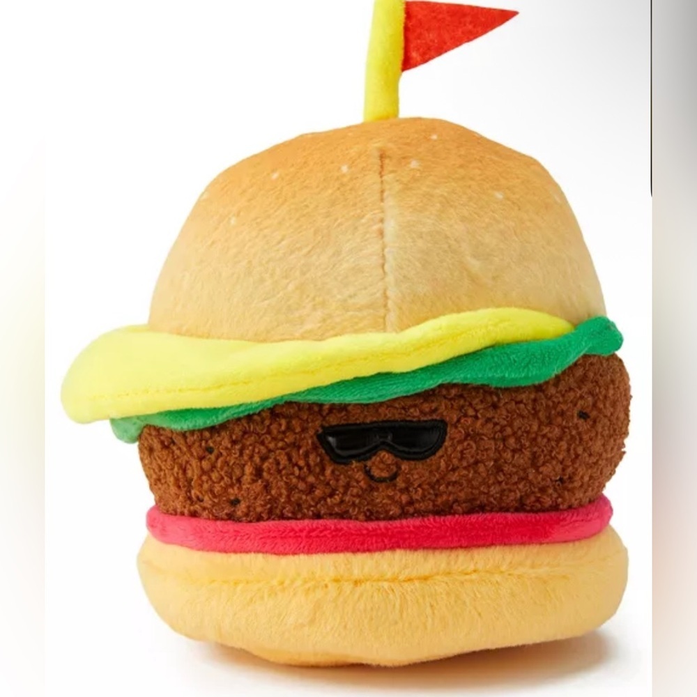NWT JEFFREYS TOY BOX COLLECTABLE Plush Hamburger Toy with Sunglasses - Picture 2 of 3